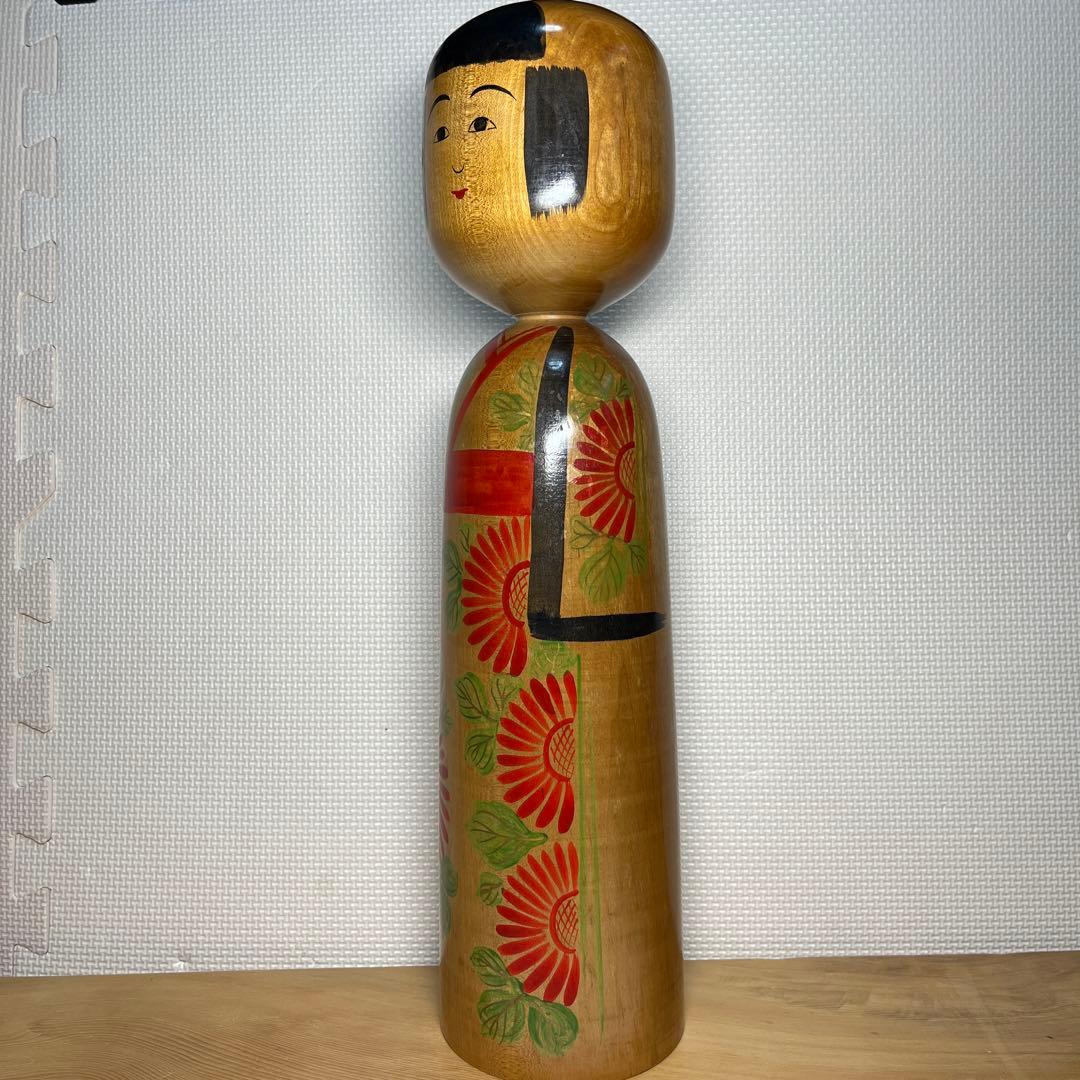⭕️木地山こけし　伝統こけし　小椋啓太郎指導　1.5尺大型　蒔絵師　小野寺重一