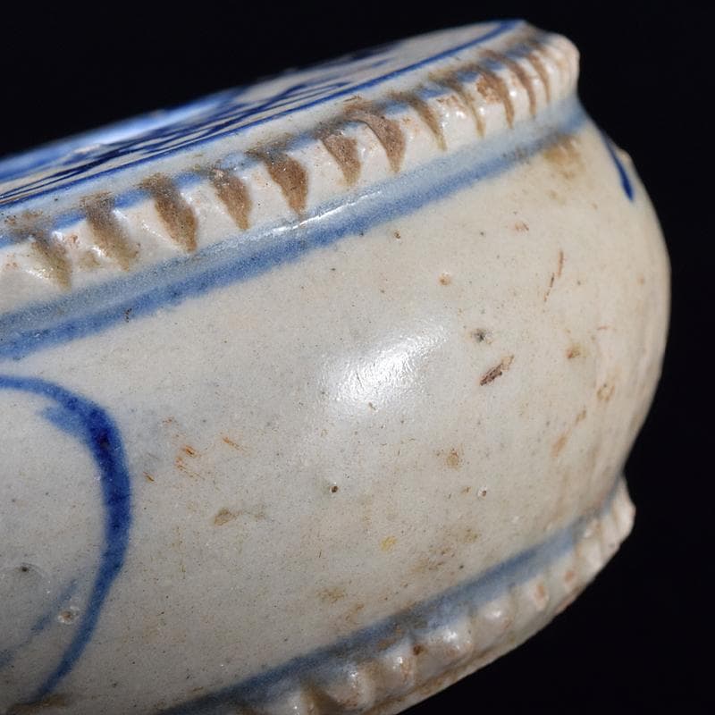 中国　青花　幾何文　水孟　筆洗　V　R7950