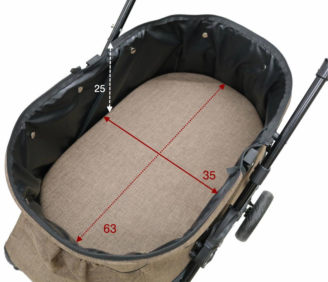 耐荷重30kg！ココハート ４輪ペットカート/甘えん坊バギーBIG ブラック