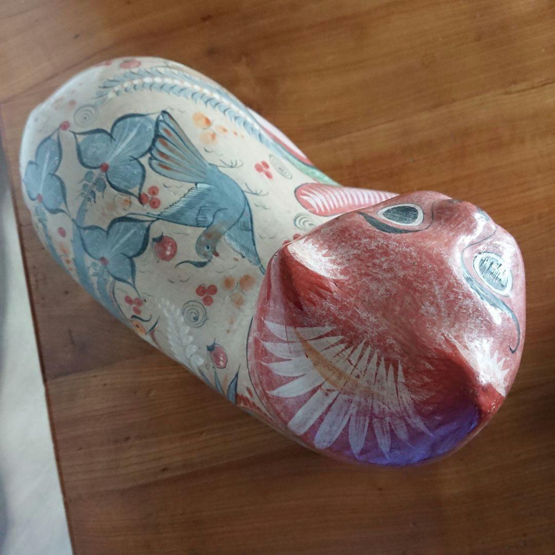 よいお顔 大きな猫 トナラ焼 メキシコ民芸 置物 /招き猫 ヴィンテージ 民芸館