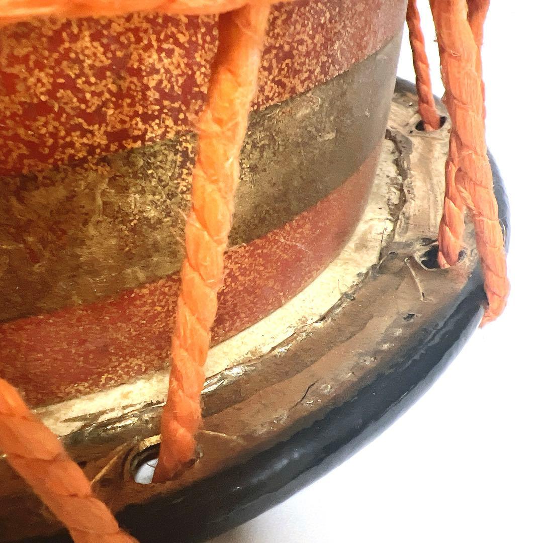 締め太鼓　和太鼓 34.5cm×16cm 蒔絵　打楽器　鼓面良好　金彩