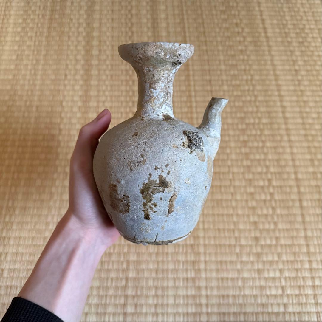 古瀬戸 初期水瓶 水差 水滴 鎌倉時代 花瓶 猿投 古常滑 古美術 骨董 無傷