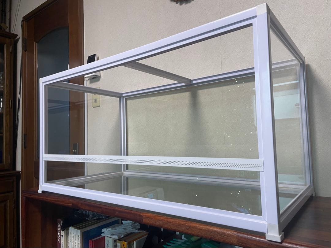 爬虫類　ケージ 90 45 ガラス・金属製　メッシュフタ付き