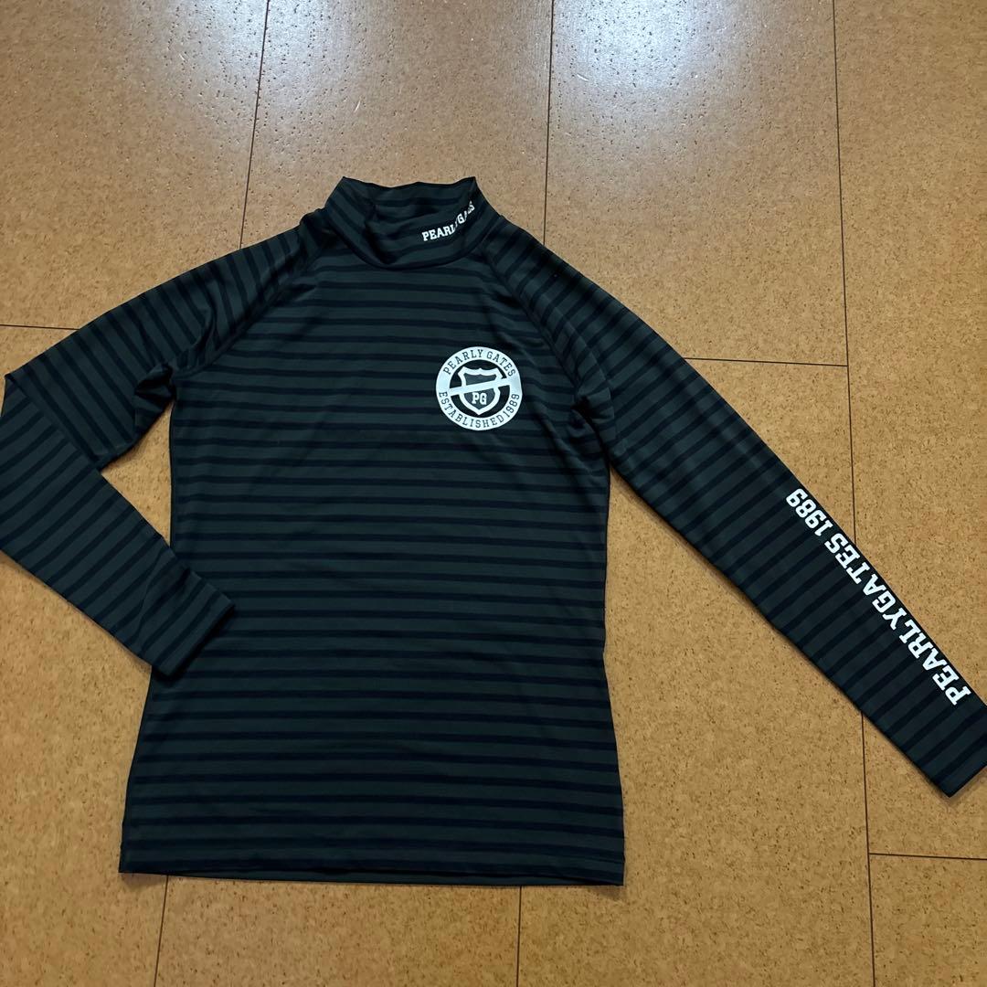 新品同様　極美品　パーリーゲイツ　ボーダー 長袖インナーシャツ ゴルフ サイズ3