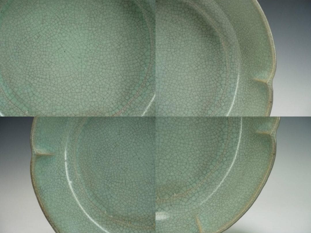 中国美術 宋 汝窯 青磁皿 青磁筆洗 幅18cm 箱付 中国古玩 c21112