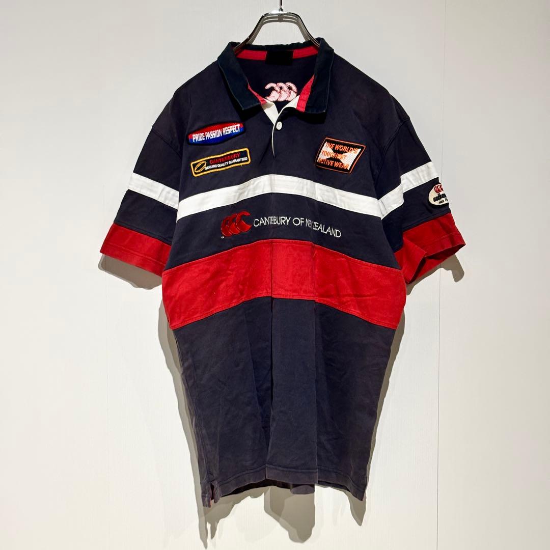 【美品】カンタベリー　ラガーシャツ ラグビー XL ポロシャツ　ワッペン 刺繍