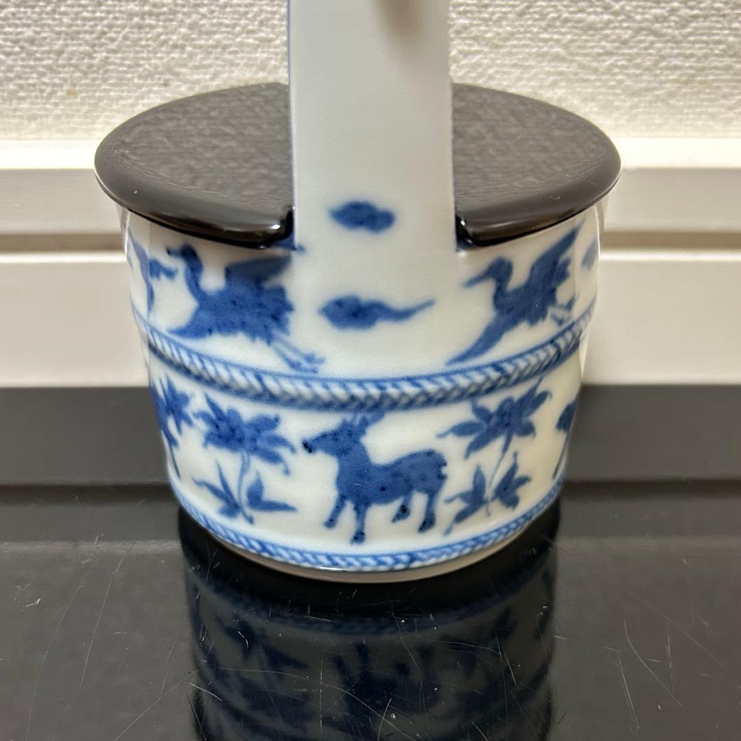 染付吉祥文手桶茶入　茶道具懐石鵬雲斎坐忘斎淡々斎即中斎而妙斎棗水指茶杓水屋茶碗釜