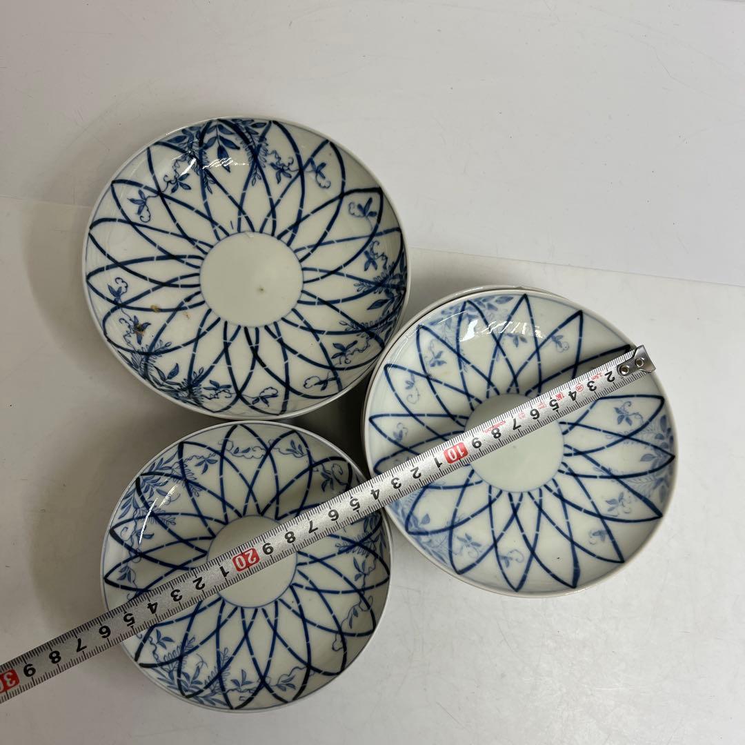 江戸後期　古伊万里　上手竹花文　中皿、猪口　通り物15点　東さ8-0124☆2F