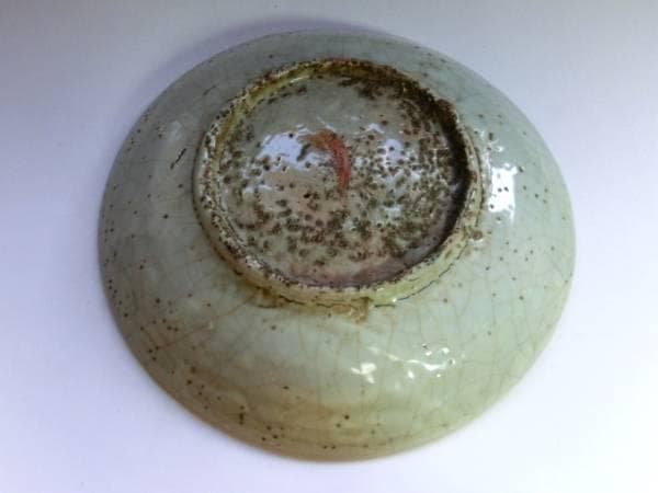 皿■獅子紋染付氷裂皿 砂高台 古い平鉢 古玩 唐物 中国 時代物 骨董品■