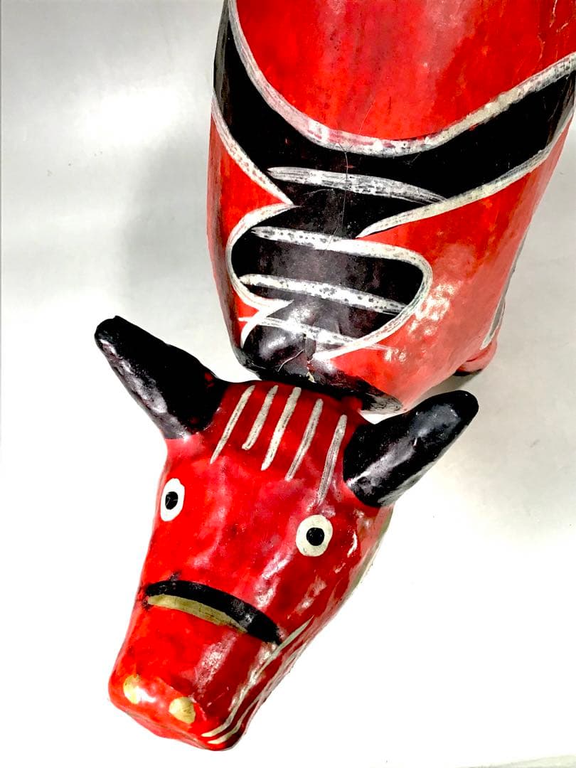 古手 大きい 五十嵐民芸 首振り 赤べこ 張子 人形 郷土玩具 会津 牛 縁起物