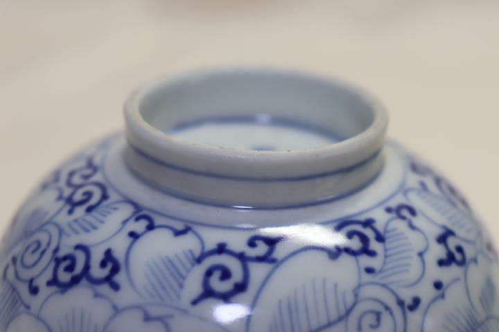 中国　染付お碗　宣徳年製銘　アンティーク　送料込み0819