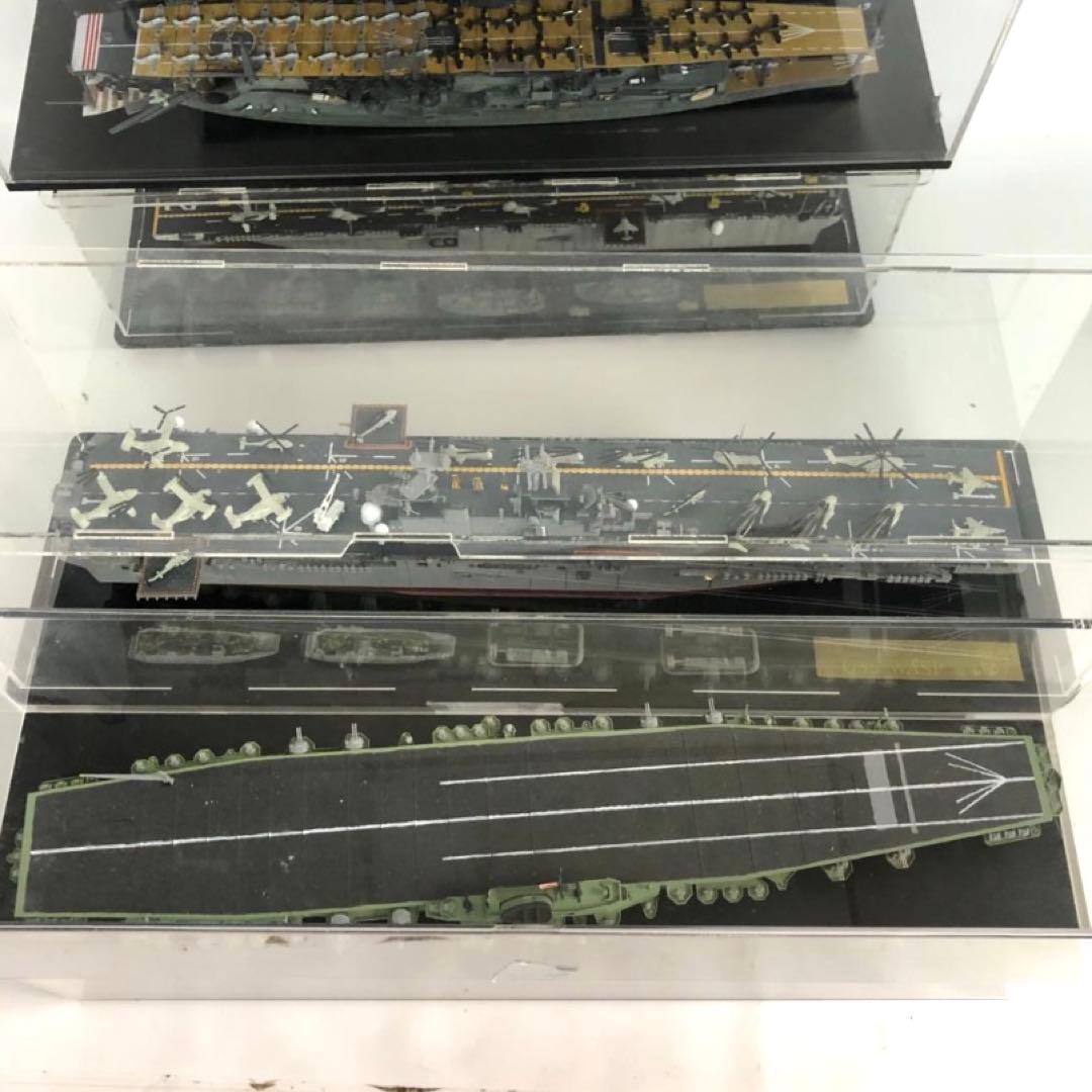 艦船模型セット アクリルケース付 空母 プラモデル 完成品 コレクション