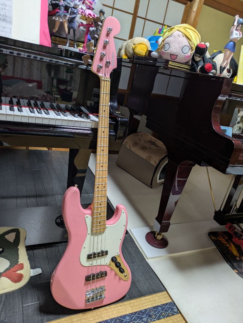 バスカーズ　BUSKER'S エレキベース ピンク　ジャズベース