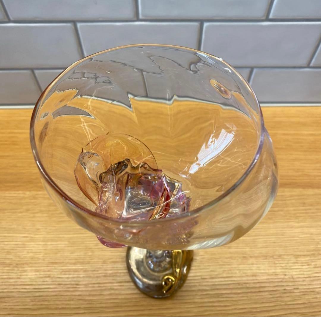 河内麻子　asako kawachi ワイングラス　ガラス　ガラスアート