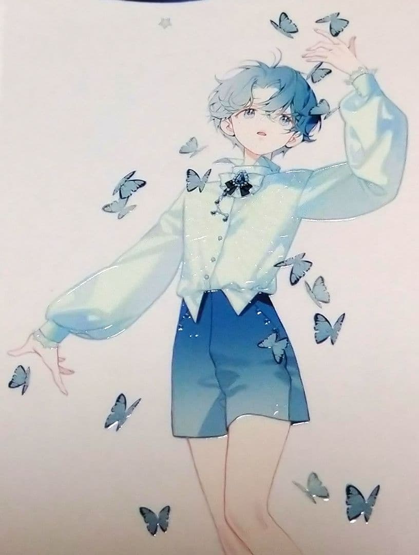 J820＃蝶舞晨曦(水晶)刺猬家切り売り海外人物マステ男の子