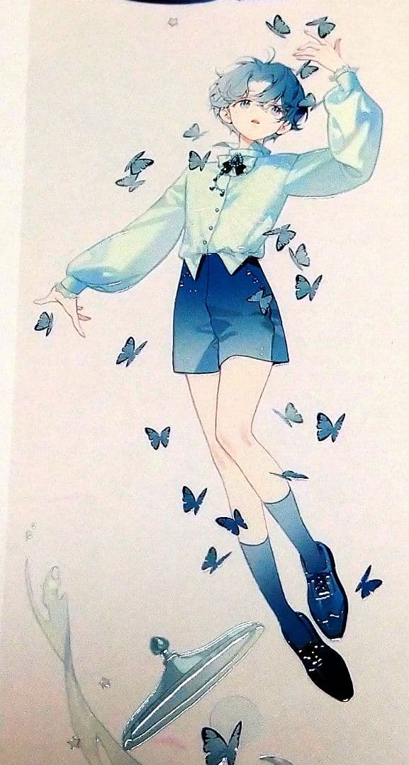 J820＃蝶舞晨曦(水晶)刺猬家切り売り海外人物マステ男の子