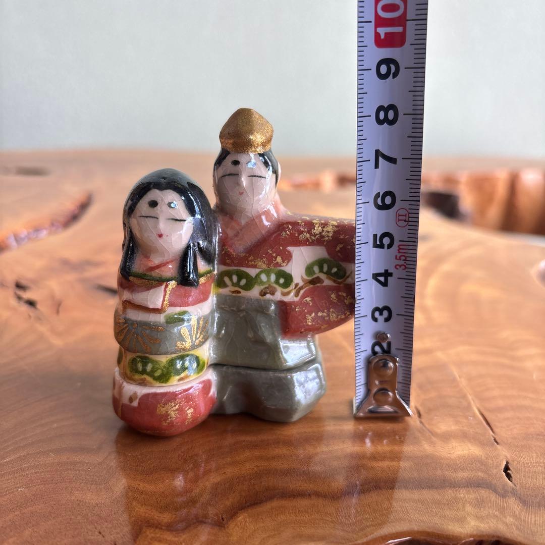 伊東桂楽造 立雛 香合 楽焼 おひな様 茶道具 共箱