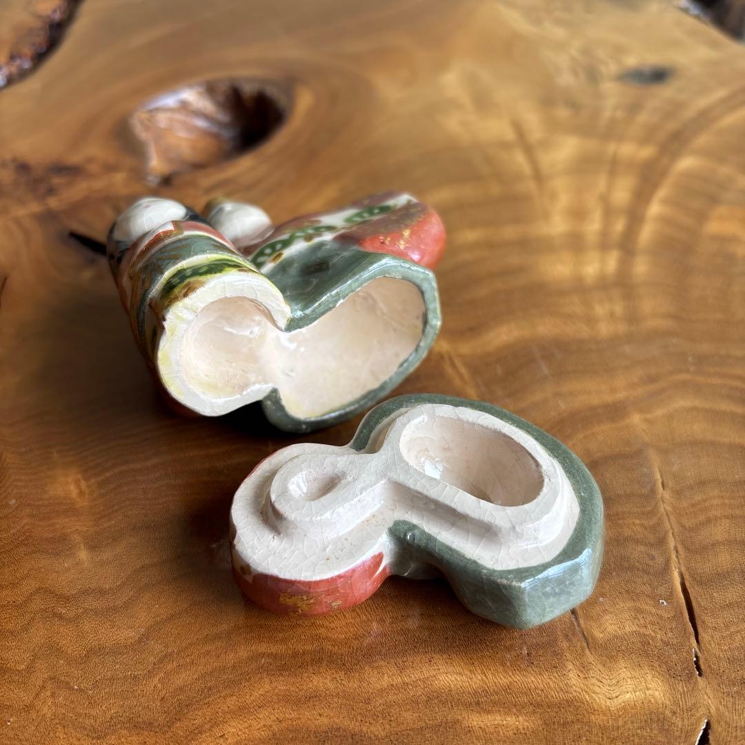 伊東桂楽造 立雛 香合 楽焼 おひな様 茶道具 共箱