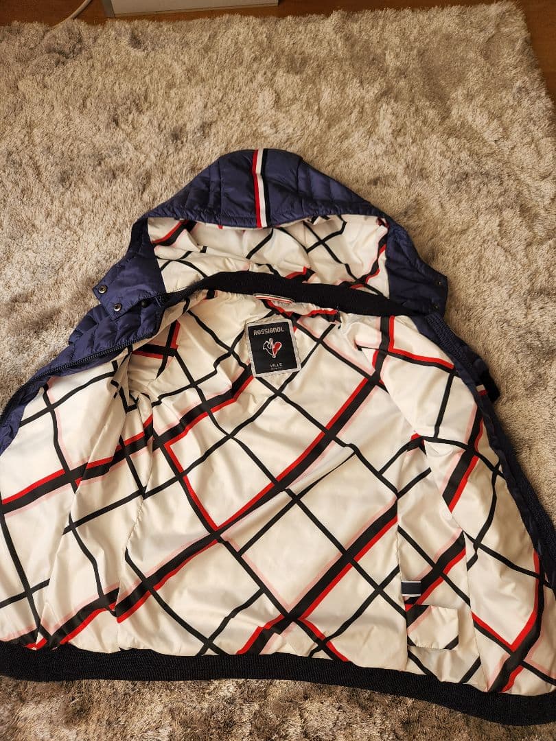 ロシニョール VILLE 半袖　ダウンジャケット　スキー　38 ネイビー