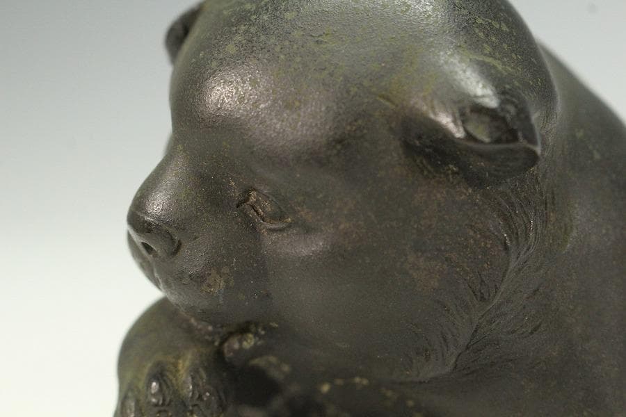 古銅 小狗 置物(K-A814)