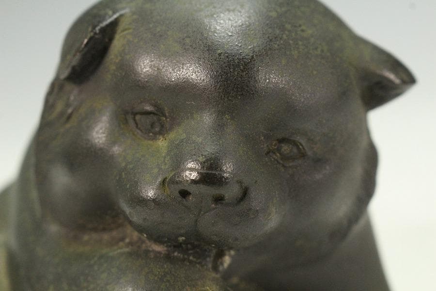 古銅 小狗 置物(K-A814)