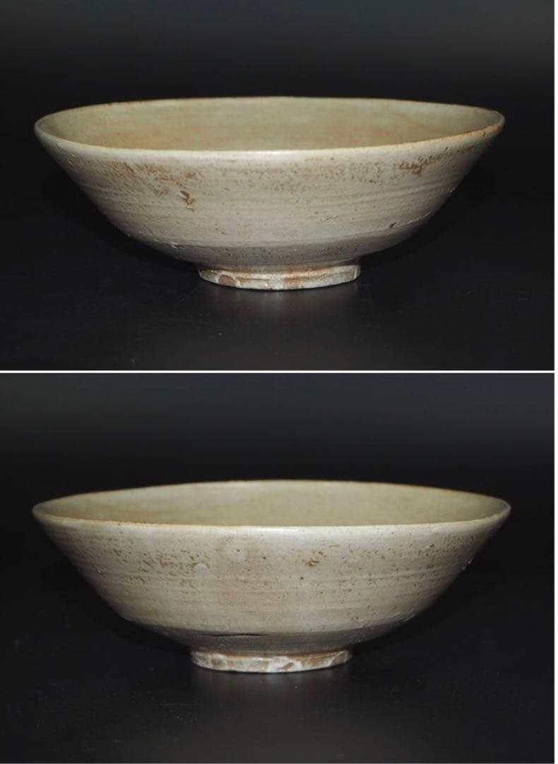 送料無料　李朝高麗堅手平茶碗「香梅風雪道人」箱付