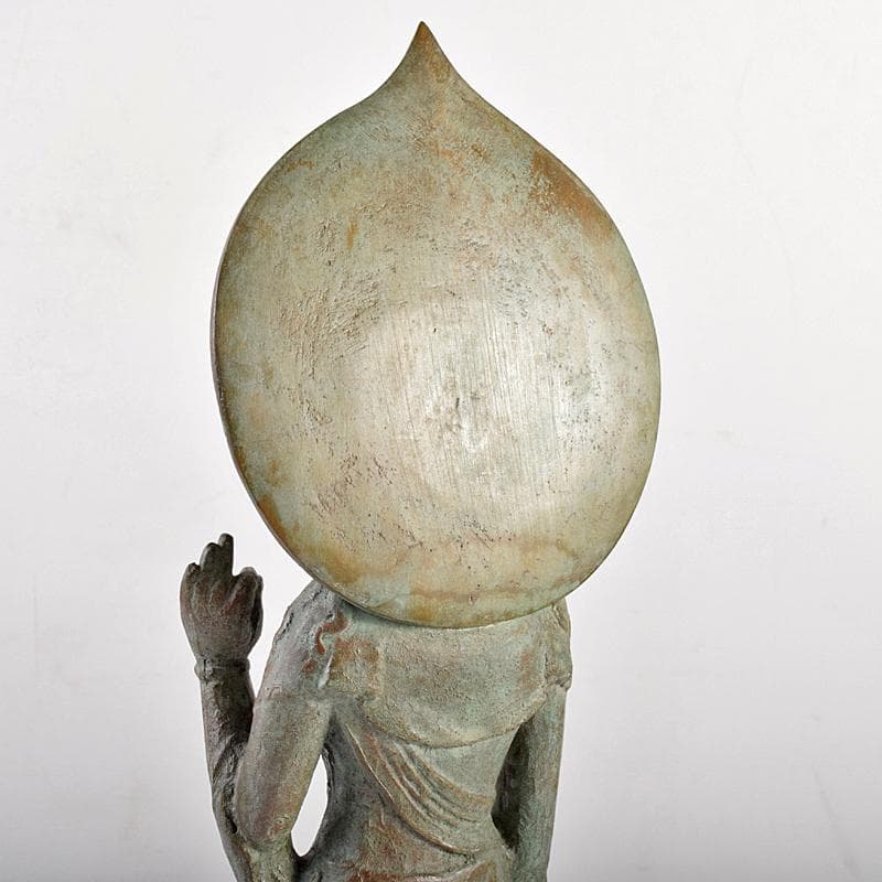 彫刻家　佐々木大樹作　青銅　観音像　仏像　重さ約1.9㎏　共箱　M　R7716B