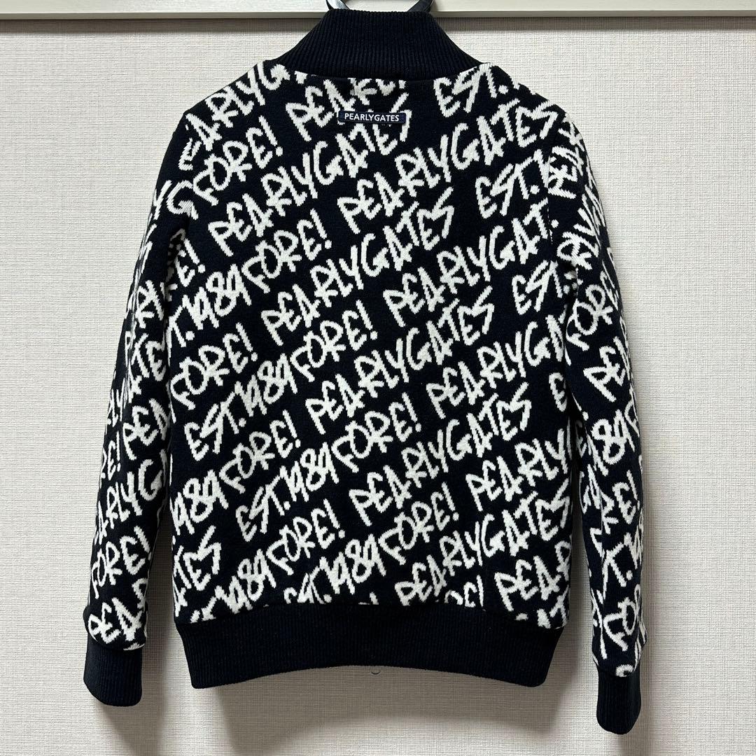 【超美品】パーリーゲイツ 落書き 蓄熱 ニットブルゾン サイズ0