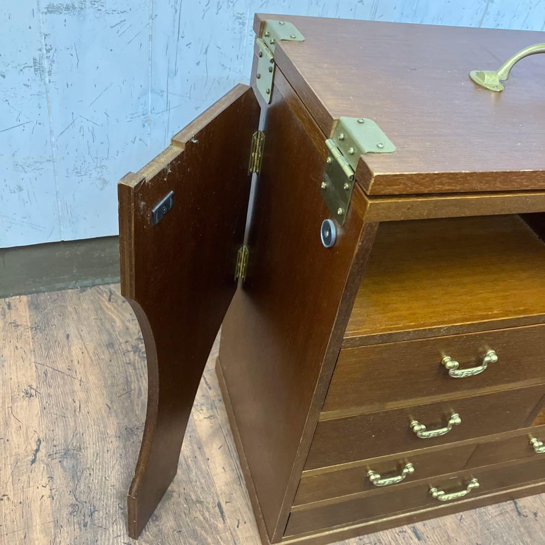 A-4 昭和レトロ ドロップリーフ式 テーブル 折りたたみ式 木製 収納棚