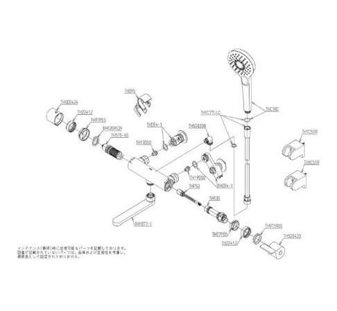 TOTO 壁付サーモスタット混合栓 寒冷地向け TBY01404Z シルバー