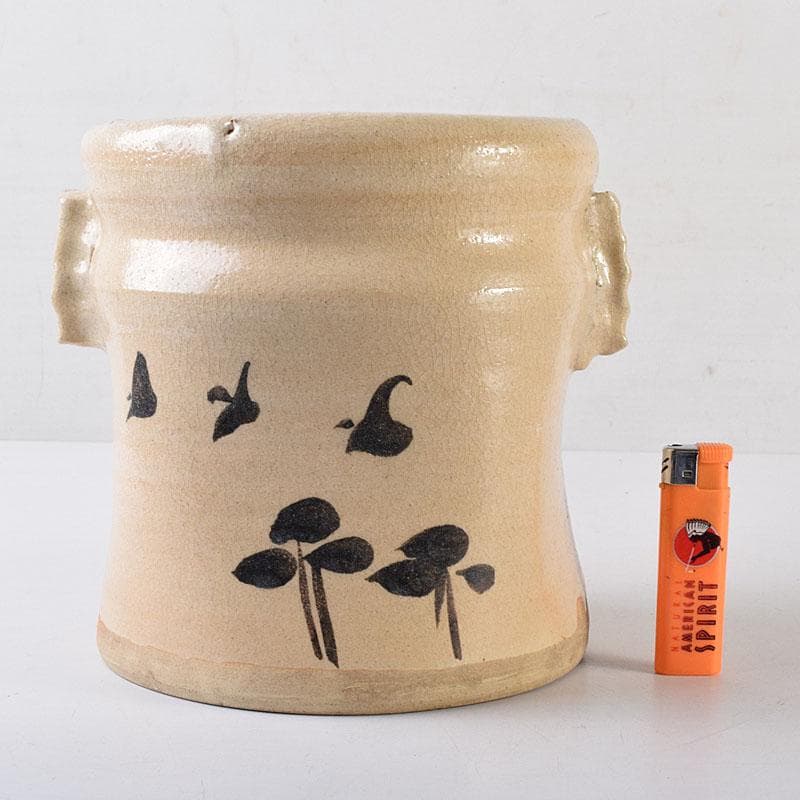 茶道具　人間国宝　荒川豊蔵作　志野焼　古志野　水差　共箱　M　R8690H