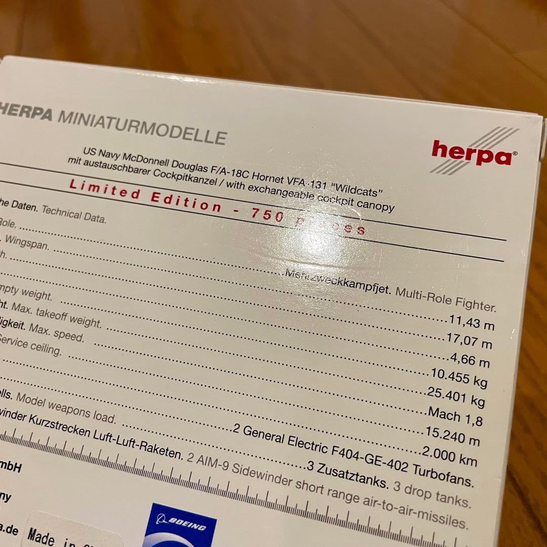 【未使用品】HERPA 1/200 F/A-18 HORNET WILDCATS