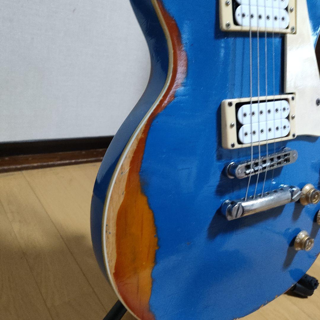 レスポール系改造　オーバーラッカーブルー　レリック少々