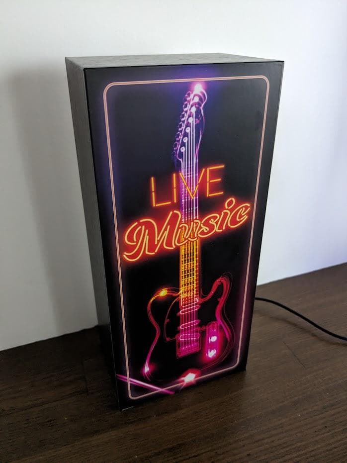【Lサイズ】ライブ ミュージック エレキギター 看板 置物 雑貨 ライトBOX