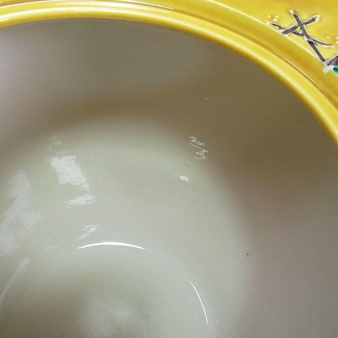 Ｓ４６４　水指　『古代黄交趾菱形草花紋』『中村翠嵐造』　共箱　茶道具