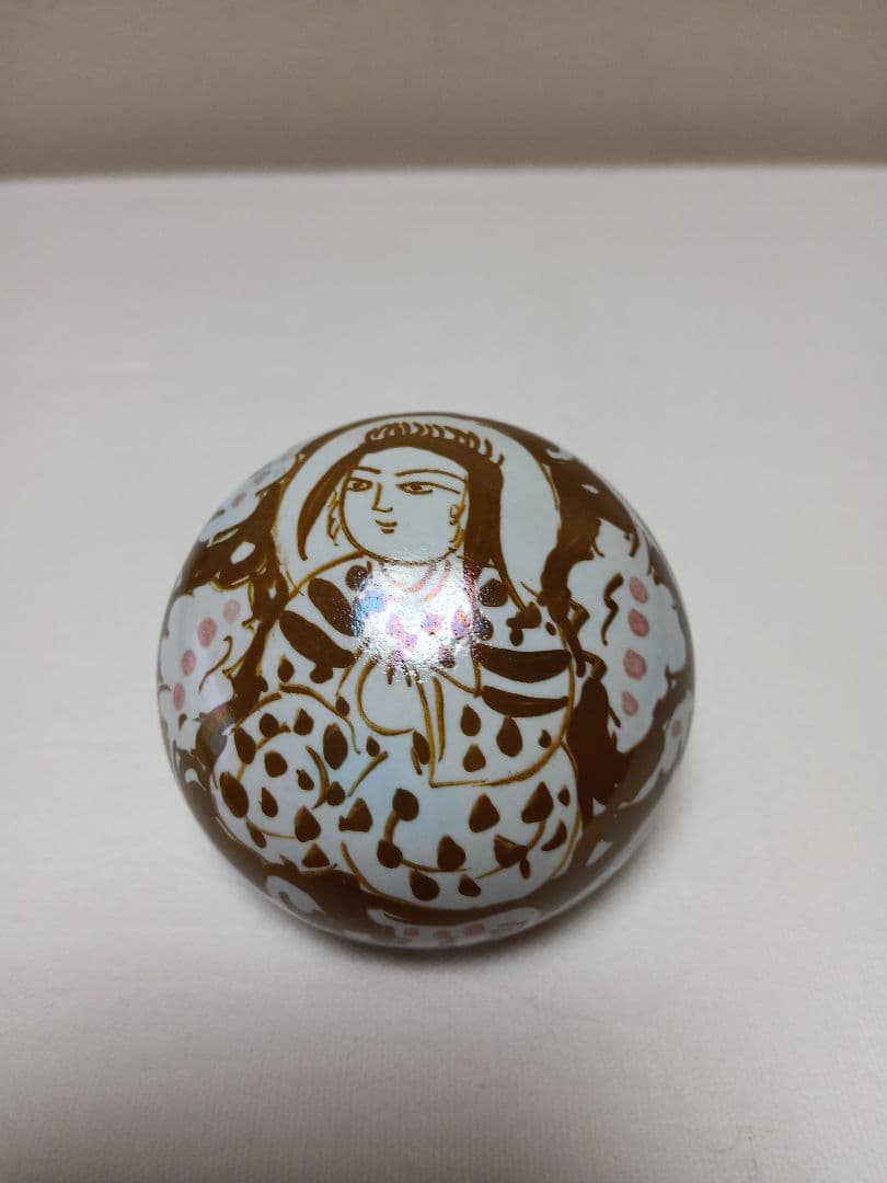 人間国宝　加藤卓男作「ラスター彩胡姫文香合」