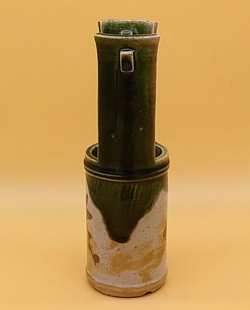 寺田美山 三代 織部焼 花立 手桶