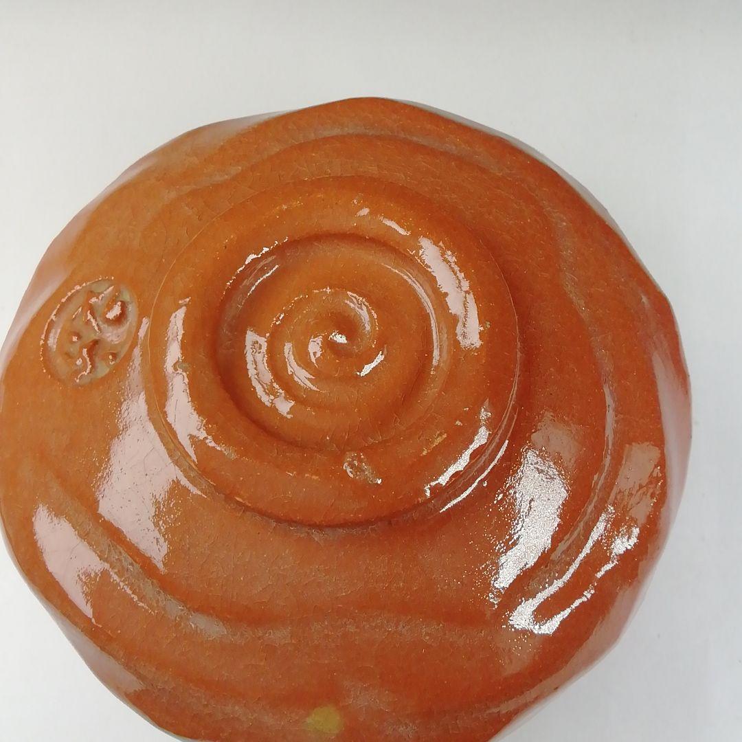 Ｔ４５５　茶碗　『赤茶碗』『佐々木松楽 造』『前大徳寺 福本積應 書付』　共箱