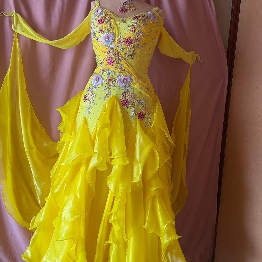 社交ダンス用黄色ドレス