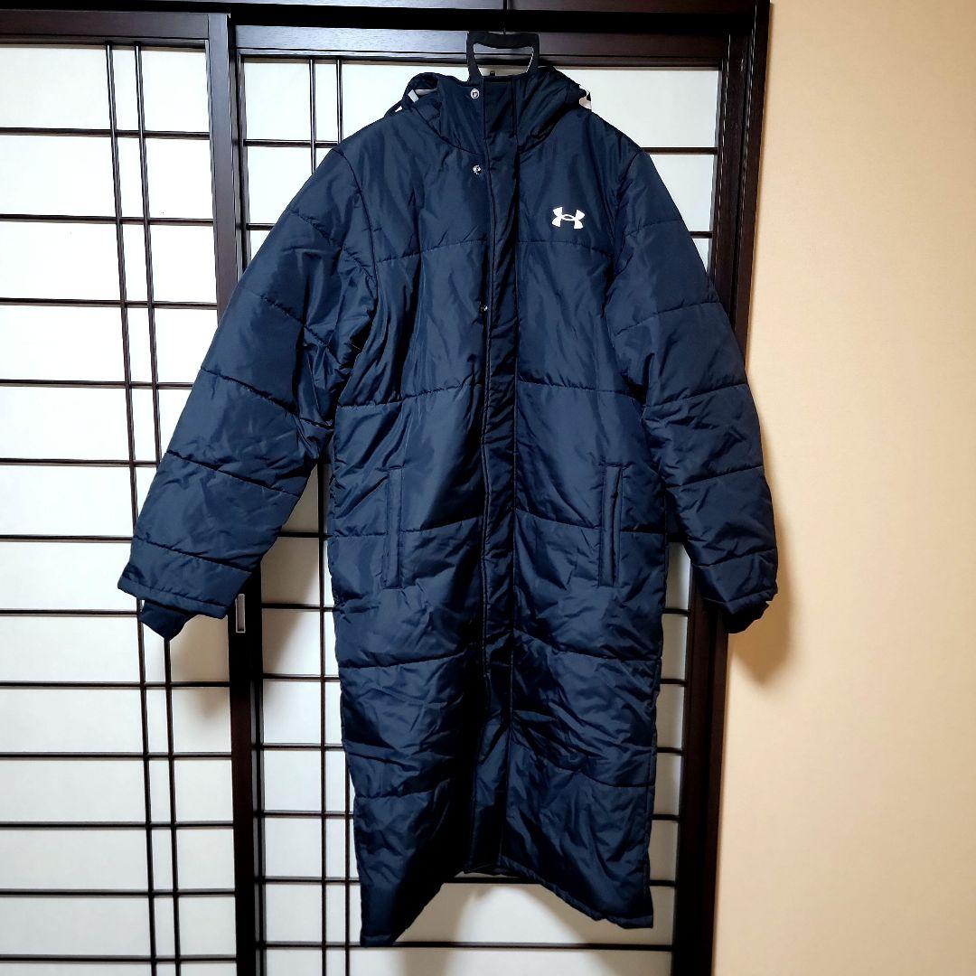 極美品 UNDER ARMOR アンダーアーマー ベンチコート ブラック L