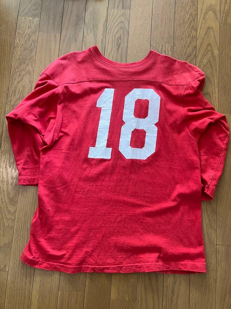 【vintage】チャンピオン フットボールＴ 米国製 Ｌ