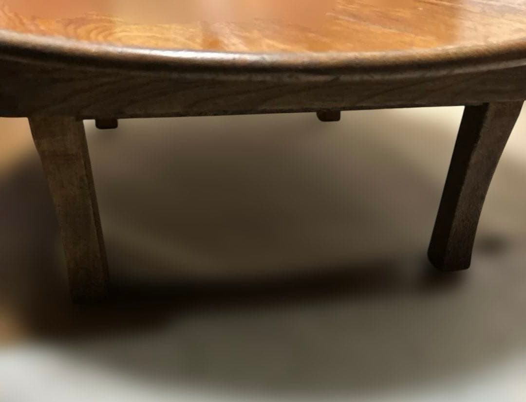 ちゃぶ台　折りたたみ円形木製テーブル　1950年代ヴィンテージ　昭和レトロ