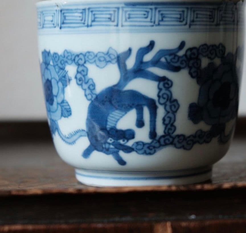 大明成化年製　古伊万里　花文染付火鉢　李朝　高麗　明代　祥瑞　蕎麦猪口　茶碗