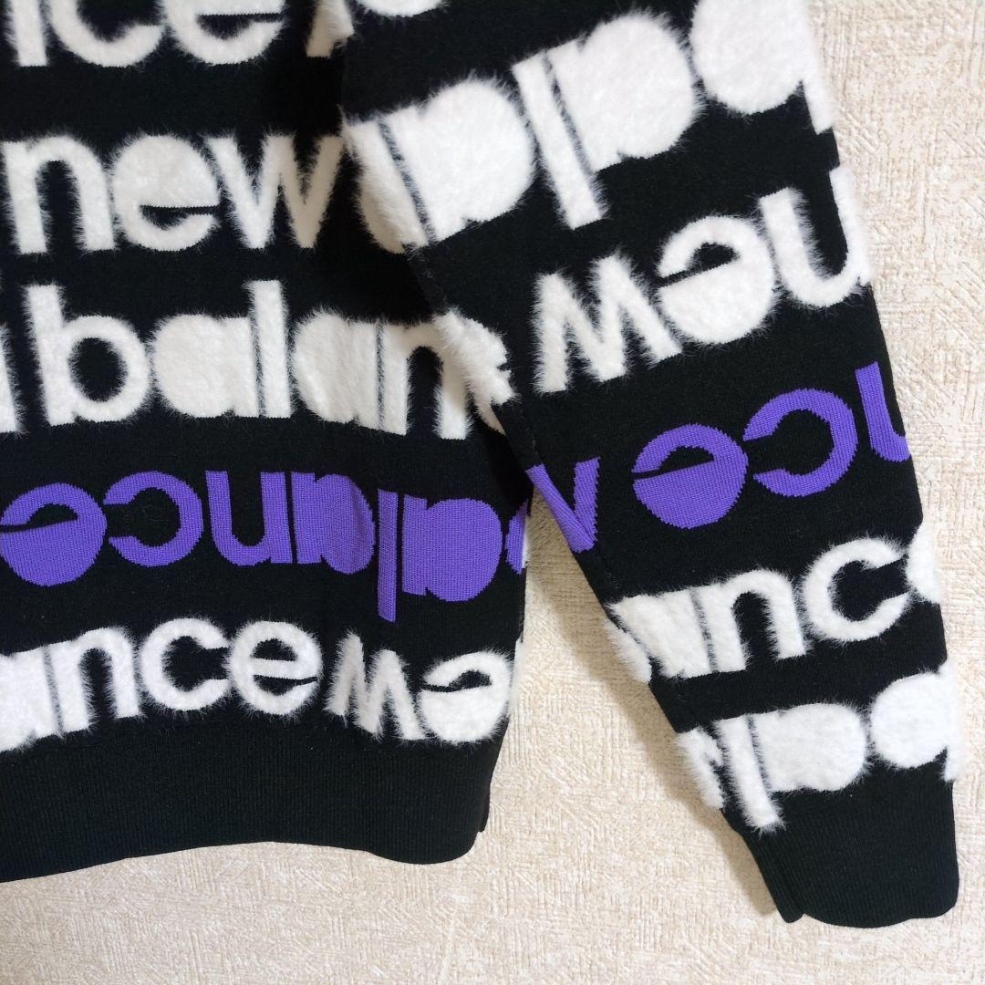 ニューバランスゴルフ タイプライターロゴ クルーニット ゴルフウェア黒 Ｌ相当