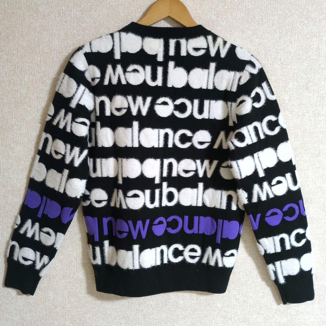 ニューバランスゴルフ タイプライターロゴ クルーニット ゴルフウェア黒 Ｌ相当