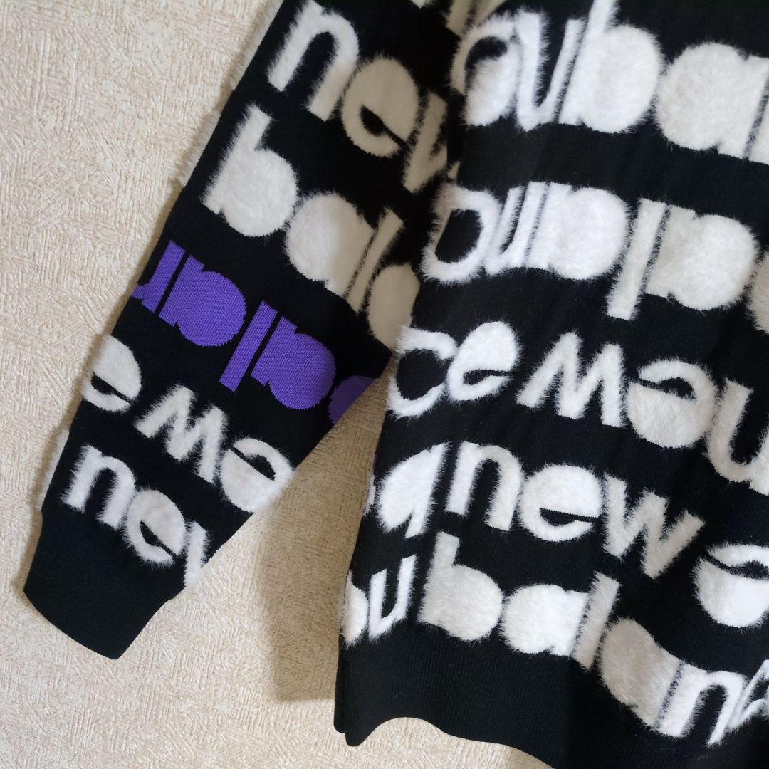 ニューバランスゴルフ タイプライターロゴ クルーニット ゴルフウェア黒 Ｌ相当