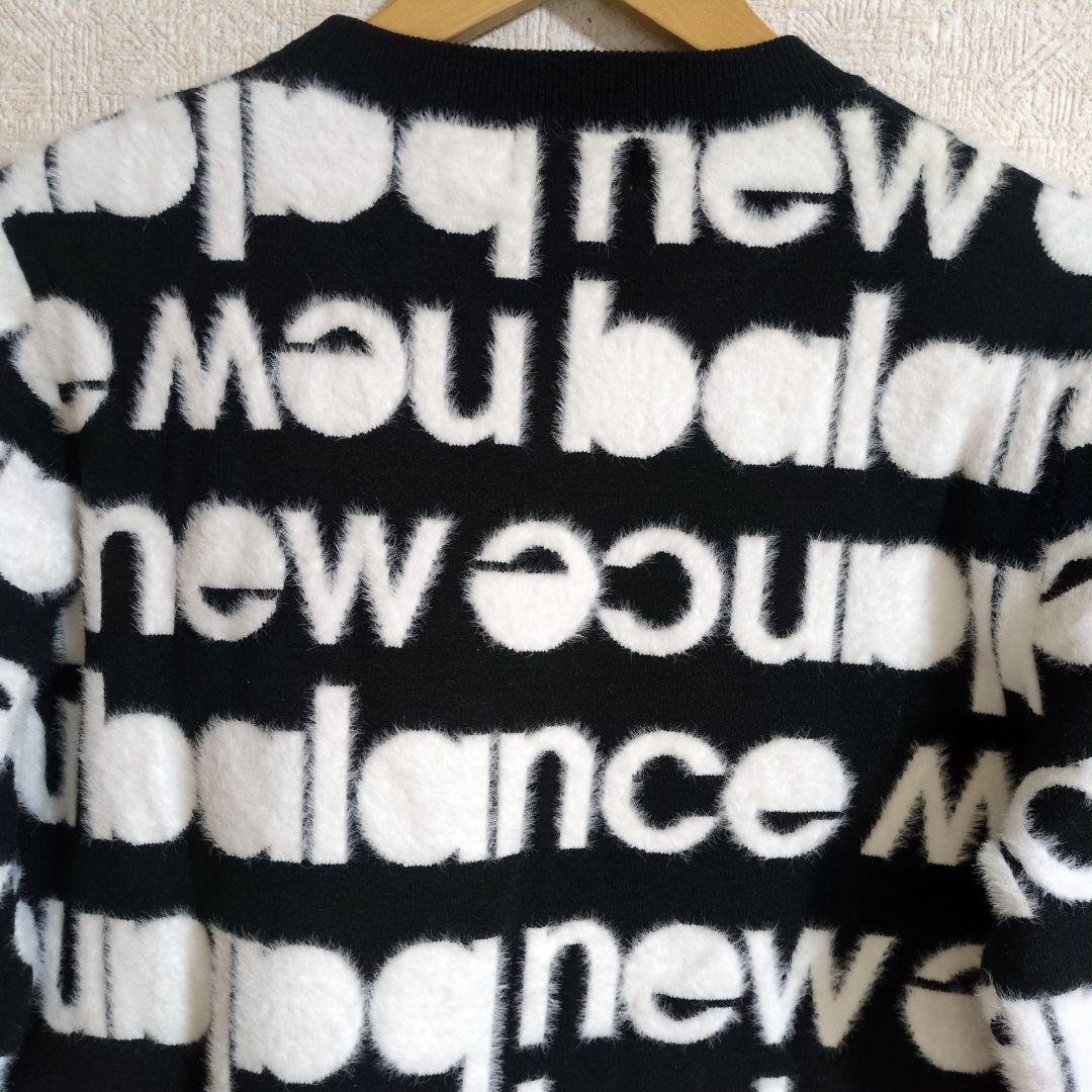 ニューバランスゴルフ タイプライターロゴ クルーニット ゴルフウェア黒 Ｌ相当