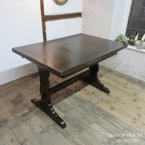 イギリス アンティーク 家具 ダイニングテーブル ドローリーフ 英国 6671d