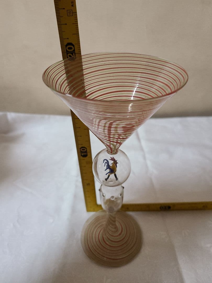 オーストリアビミエ工房アンティークフィギュア入りグラス