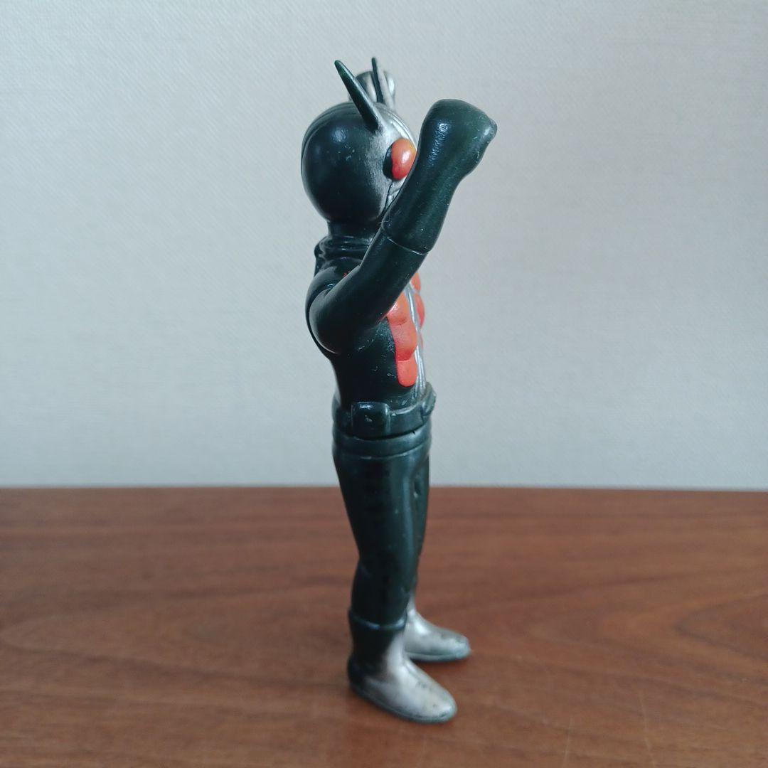 無版権　パチもの　「ライダーマン」風の鉄紺色の希少ソフビ フィギュア